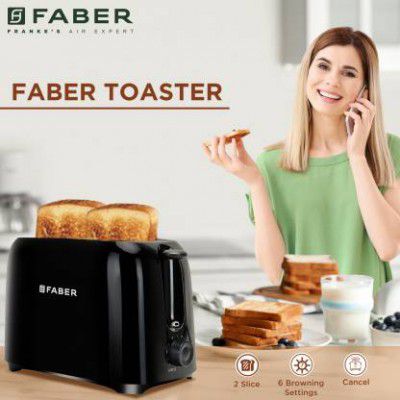 FABER FT 750W BK Electric Pop-Up Toaster With Dust Cover - 750 W Pop Up Toaster  (Black)