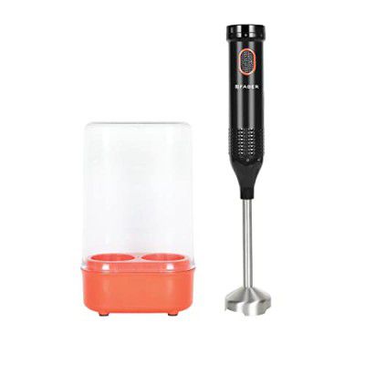 Faber Hand Blender | SS Blade & Shaft, 550W Low-Noise DC Motor, ABS Plastic Body, Variable Speed Control & Swirl Flow Technology | 1L Storage Container | Anti-Splash, Easy to Clean & Store | (Black)