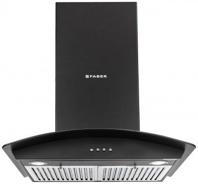 Faber 60cm 3 Way Silent Suction Chimney, 1095 m3/hr (HOOD FEEL 3D T2S2 BK LTW 60, 2 Baffle Filters, Black)