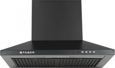 FABER HOOD PLUTO PB BF BK 60 Wall Mounted Chimney  (Black 1000 CMH)