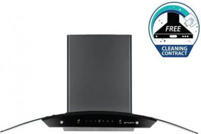 Faber HOOD ZEST HC SC FL BK 90 Auto Clean Wall Mounted Chimney (1100 CMH)