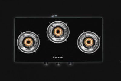 Faber Marvel 3 Burner Glass Gas Stove (Scratch Resistant, 106.0661.472, Black)