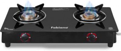 Fabiano 2 Burner With Toughened Glass ISI Marked & 2 Years Door Step Warranty Glass Manual Gas Stove  (2 Burners)