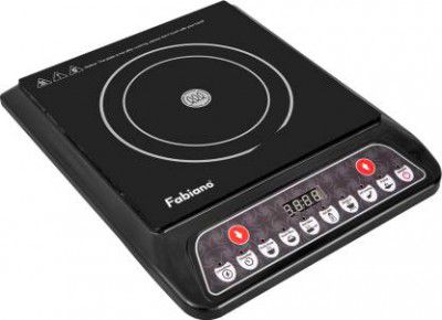 Fabiano 2000 Watt Induction Cooktop with Push Button and Crystal Glass Plate Induction Cooktop  (Black, Push Button)