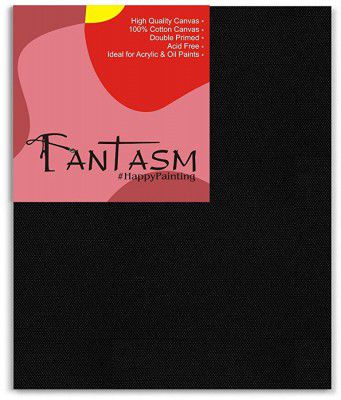 FANTASM Stretched Canvas, Primed Cotton, Black, 8X10, Pack of 4 (Model Number: STCNVSBL 8X10 P4)