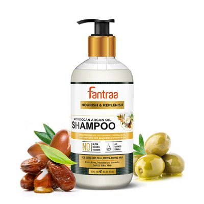 Fantraa Moroccan Argan Oil Shampoo for Extra Dry Dull Frizz & Brittle Hair (300 Ml)