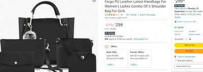 Fargo PU Leather Latest Handbags For Women's Ladies Combo Of 5 Shoulder Bag For Girls