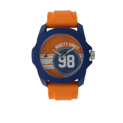 Fastrack Tees Analog Orange Dial Unisex Watch -38018PP02W / 38018PP02W