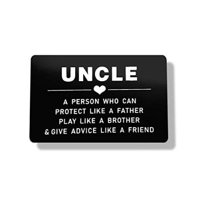 Fathers Day Gift for Uncle Engraved Wallet Inserts Card Gift from Niece Nephew for Uncle Metal Wallet Insert Card Birthday Valentines Christmas Card Mini Love Note Insert Card Gift for Best Uncle Gift