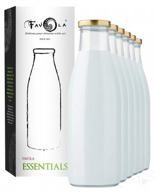 FAVOLA BTL0233 Milk Water and Juice Glass Bottle 180ml (Pack of 6)