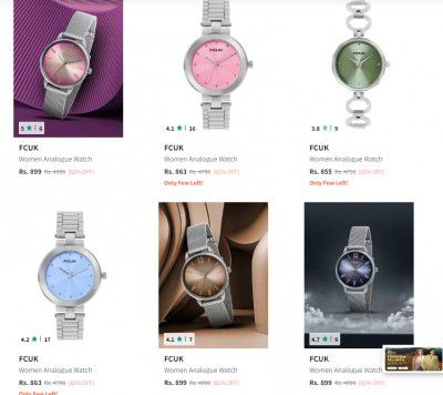 Upto 86% Off on Fcuk Watches