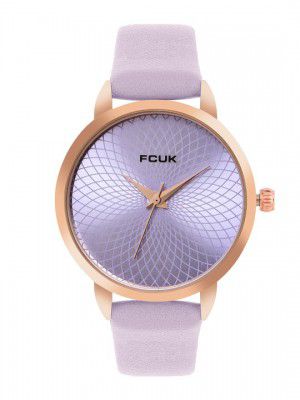 FCUK Women Embellished Dial & Leather Straps Analogue Watch FK00023F