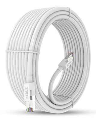 FEDUS Cat6 Ethernet Cable, 1 Meter High Speed 550Mhz 10 Gigabit Speed Utp Lan Cable, Network Cable Internet Cable Rj45 Cable Lan Wire, 6 Wires For Laptop, Pc, Television, Router, Modem - White