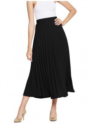 Femvy Classic Stretchy Pleated Skirt for Women