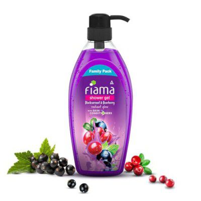 Fiama Body Wash Shower Gel Blackcurrant & Bearberry, 900ml Family Pack, Body Wash for Women & Men with Skin Conditioners for Radiant Glow & Moisturised Skin, Suitable for All Skin Types