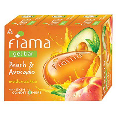 Fiama Gel Bar Peach And Avocado For Moisturized Skin Soap, 375g (125g - Pack of 3)