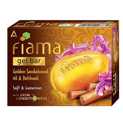 Fiama Gel Bathing Bar Golden Sandalwood Oil and Patchouli with Skin Conditioners 125g, For All Skin Types