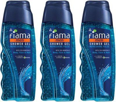 FIAMA Men Refreshing Pulse Shower Gel, Pack of 3  (3 x 250 ml)