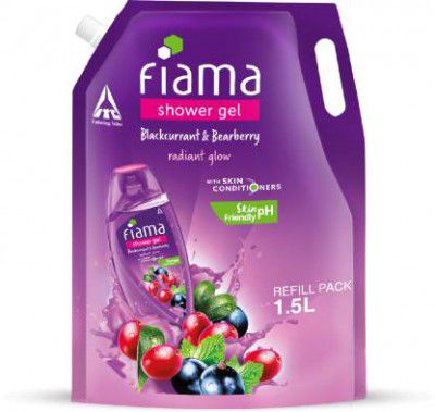 FIAMA Shower Gel Blackcurrant & Bearberry Body Wash Pouch (1.5 L)