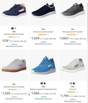 Fila Women's Shoes Starts ₹578 | Upto 83J% Off