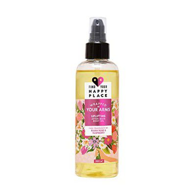 Find Your Happy Place - Wrapped In Your Arms After-Bath Body Oil For Women Blush Rose & Raspberry| Lightweight Non Greasy 200ml