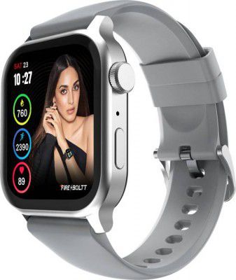 Fire-Boltt Rise BT Calling,1.85, Voice Assistance & 123 Sports Single BT Connection Smartwatch (Grey Strap, Free Size)