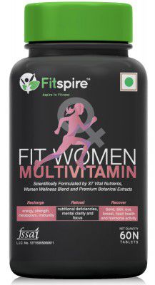 Fitspire Fit Women Multivitamin Tablets - 60 Tablets | Daily Multivitamin for Women | Made with 37 Vital Nutrients & Botanical Extracts For Immunity, Health,& Stamina | Health Supplements For Women