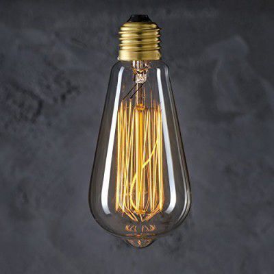 fizzytech E27 Base 230 Lumens Antique Vintage Edison Glass Bulb With Squirrel Cage Filament (Amber, S64 40 Watt), LED