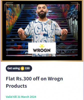 Myntra Insiders : Flat 300₹ Off on WROGN Products Using 150 SuperCoins