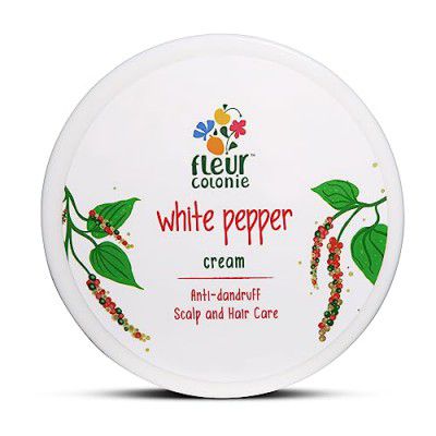 Fleur Colonie White Pepper Anti-dandruff Scalp & Hair Cream with White Pepper & Inga Bark for Dandruff Removal & Daily Nourishment of Scalp & Hair - 100 g