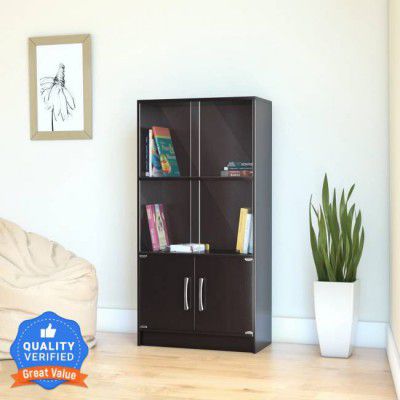 Flipkart Perfect Homes POTTER Engineered Wood Close Book Shelf  (Finish Color - Chocolate Wenge, Knock Down)