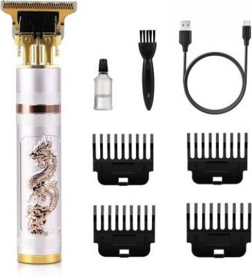 Flipkart SmartBuy FKSB 1039 Professional Hair Clippers for Men Pro Li Outliner Fully Waterproof Trimmer 120 min Runtime 4 Length Settings  (White, Gold)