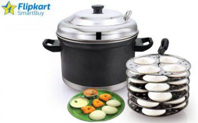 Flipkart SmartBuy Stainless Steel Idli Cooker, Idly Maker Set with 6 Plates, 24 idlies, Black Induction & Standard Idli Maker (4 Plates , 24 Idlis )