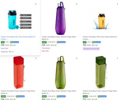 Flipkart Smartbuy Water Bottles & Flasks upto 90% off | Starting @49