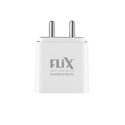 Flix (Beetel) Rise 2.4 12W Dual USB Made in India, Bis Certified, Fast Charging Power Adaptor Smart Charger with 1 Meter Cable Micro USB Cable for Cellular Phones (White, Xwc-63D)