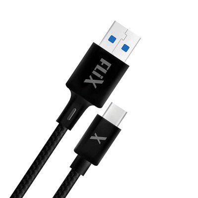 FLiX (Beetel) USB to Type C PVC Data Sync & 15W(3A) TPE Fast Charging Cable (XCD - FPC02)