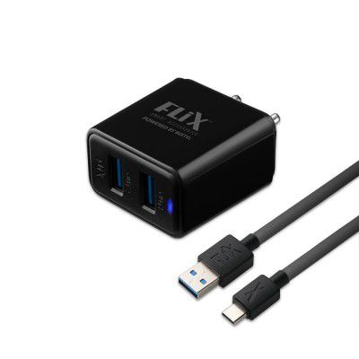 FLiX Usb Charger Flix (Beetel) Bolt 2.4 Dual Poart