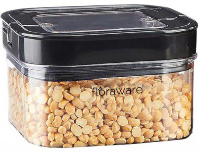 Floraware Food Safe Plastic Multiuse Square Lock & Lock Airtight Container,Multipurpose Jar, Grocery Container, BPA Free, 450 ML (Black, 1)