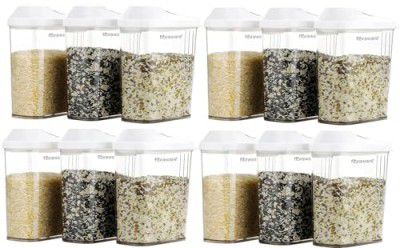 Floraware Food Safe Plastic Storage Containers with Sliding Mouth, 750ML, BPA Free (White, 3)