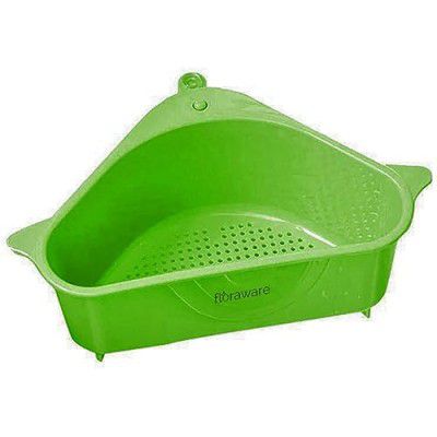 Floraware Multipurpose Corner Kitchen Sink Organizer Wash Basin Storage Organiser Rack (Green)