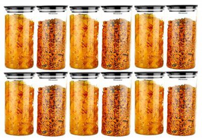 Floraware Plastic Storage Jar and Container Set I Air Tight & BPA Free Containers I Multipurpose Jar, 1400 Ml Each (Black, 1)