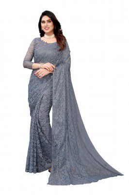 Florence Women's Rusal Net Saree Without Blouse