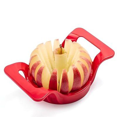 FLOSSYMART Apple Slicer, Corer, Cutter, Divider Gadget for Apples and More, Green (Model-2)