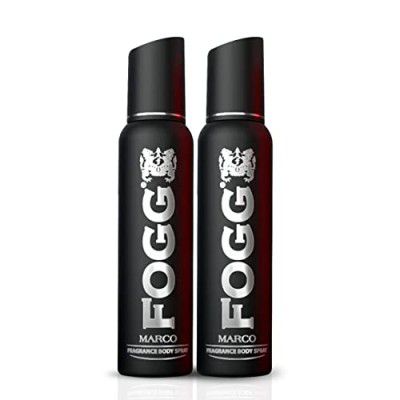 Fogg Marco Perfume Body Spray For Men (Black) Long Lasting, No Gas, Everyday Deodorant 150ml Each (Pack of 2)