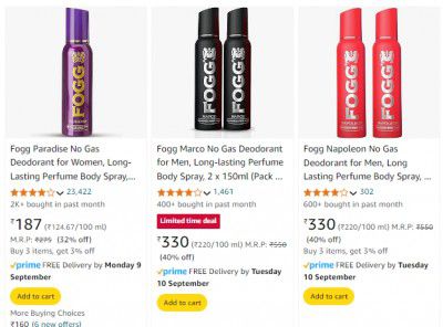 Fogg Deo Upto 49% Off Starting From Rs.140