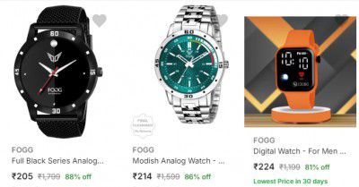 Fogg Wrist Watches Start at Rs.205 