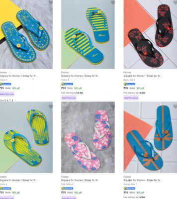 Footox Womens Slippers & Flip Flops Starts ₹79 | Upto 90% Off