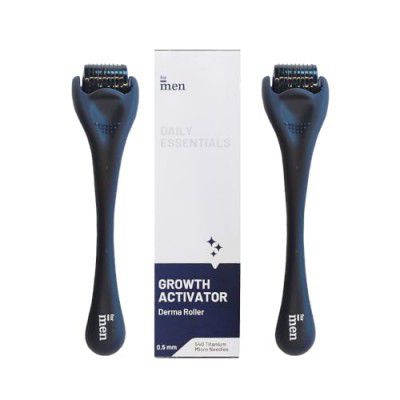 ForMen Derma Roller for Hair Growth | For Scalp, Beard | Activates Hair Follicles | 540 (0.5 mm) Titanium Micro-needles | For Men & Women | Safe & Effective (Pack of 2)