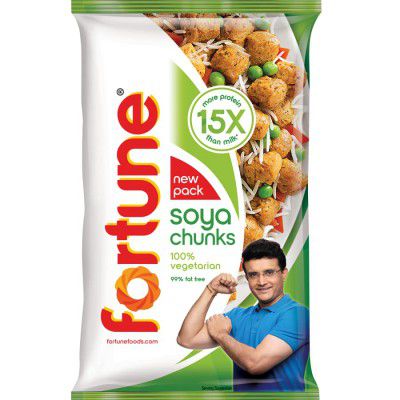 Fortune Soya Chunks, 15x more protein than milk, 1kg/1kg+100g