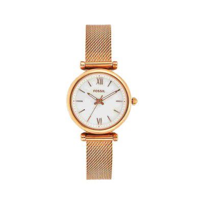 Fossil Carlie Analog White Dial Womens Watch-ES4433IT